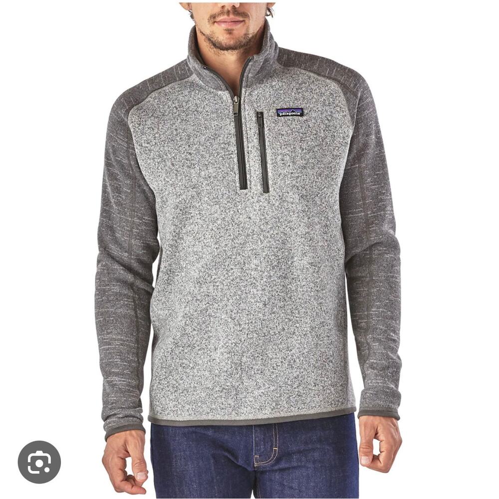 Patagonia Mens Gray Better Sweater 1/2 Zip Pullover Sz S